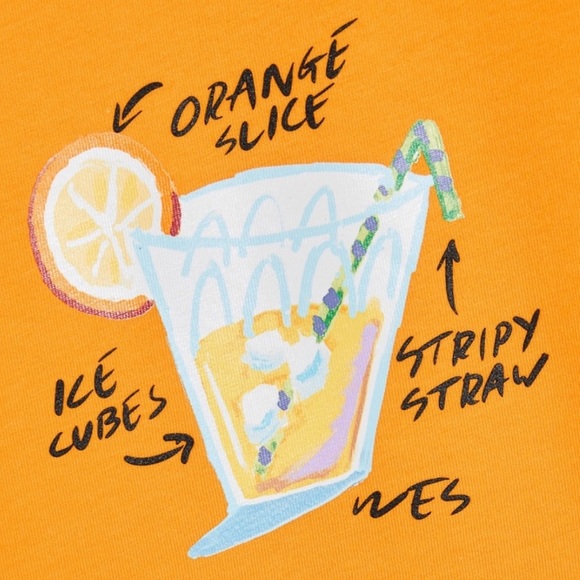 Hard to find! Zara Man Wes Robinson Illustrated Orange Slice Drink Tee Shirt - Picture 3 of 10